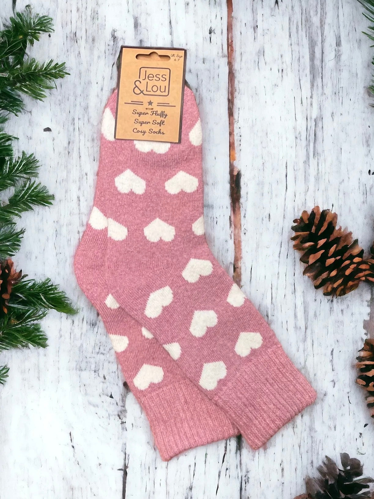 Heart Ribbed Cosy Socks