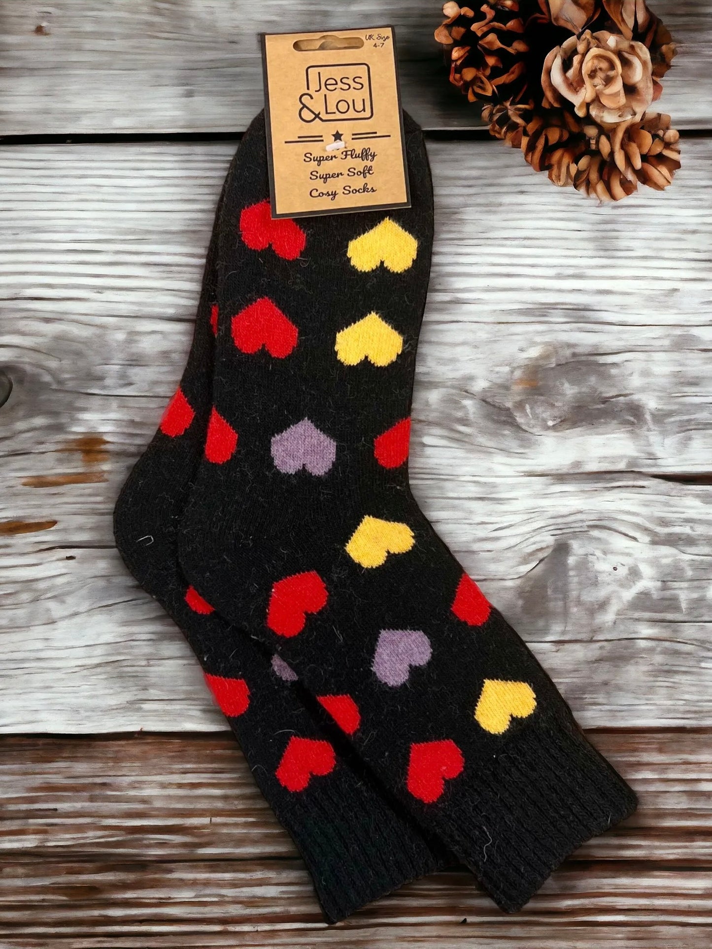 Heart Ribbed Cosy Socks