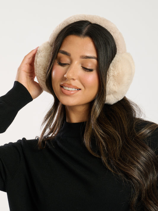 Cream Faux Fur Earmuffs