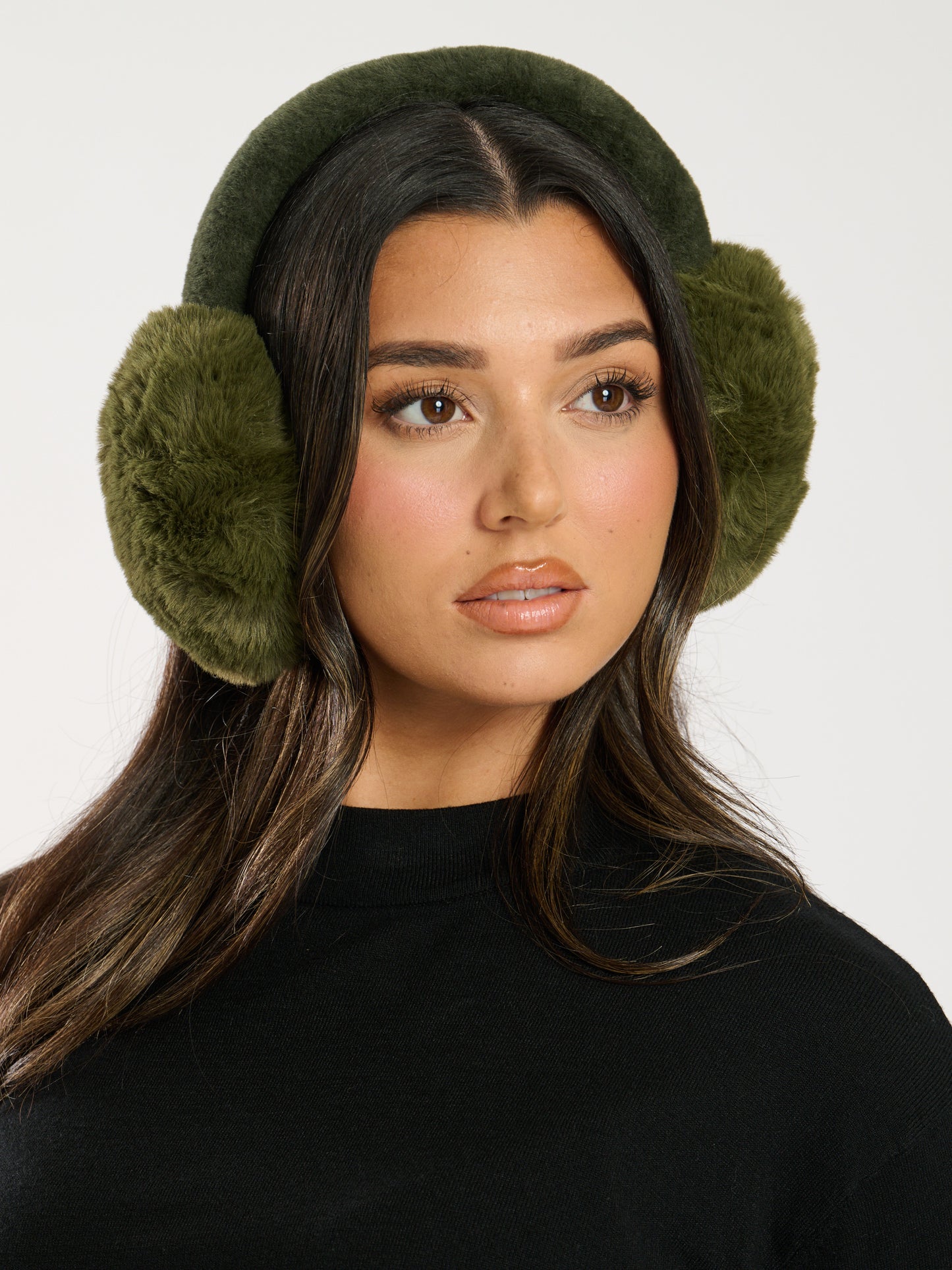 Khaki Faux Fur Earmuffs