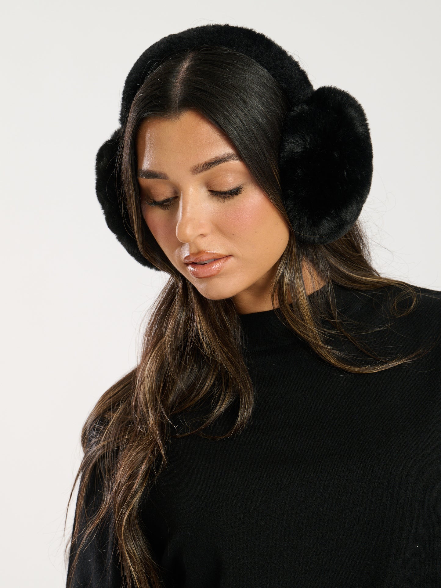 Black Faux Fur Earmuffs