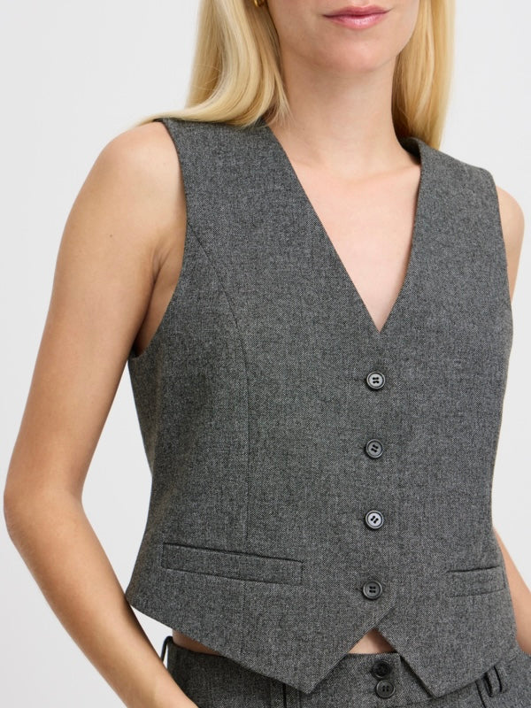 Melange Button Up Waistcoat