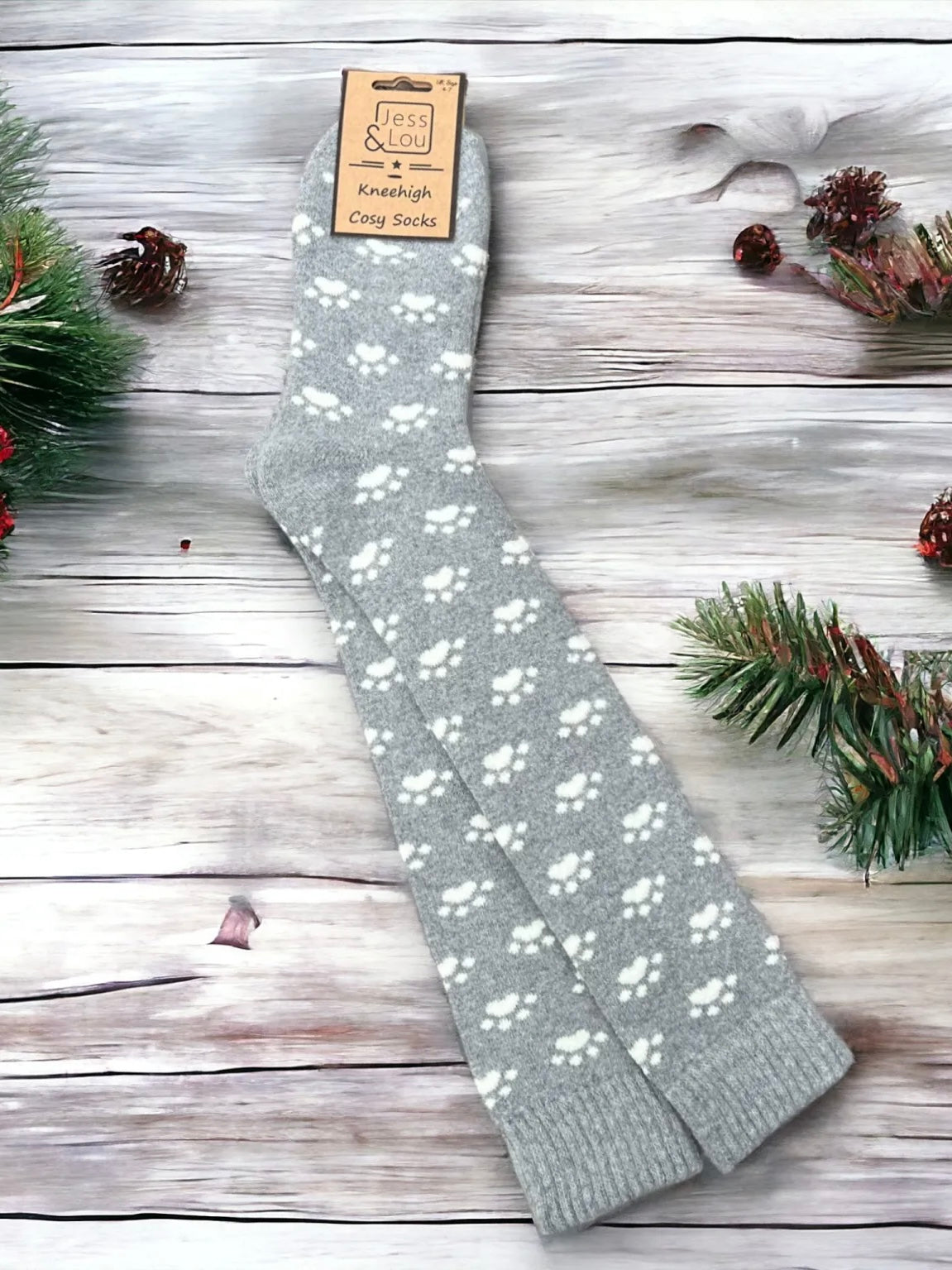 Paw Print Welly Socks