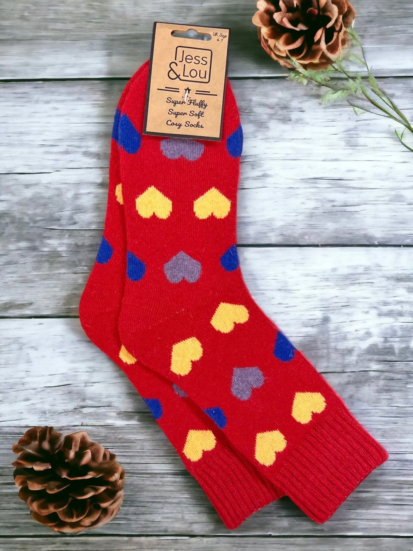 Heart Ribbed Cosy Socks