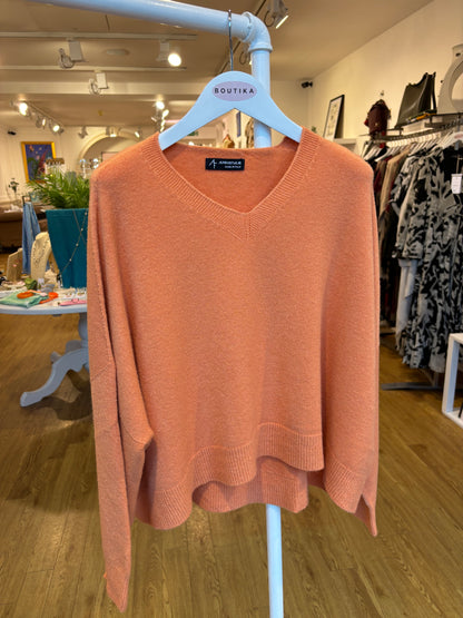 Knitted V-Neck Jumper in Multiple Colours