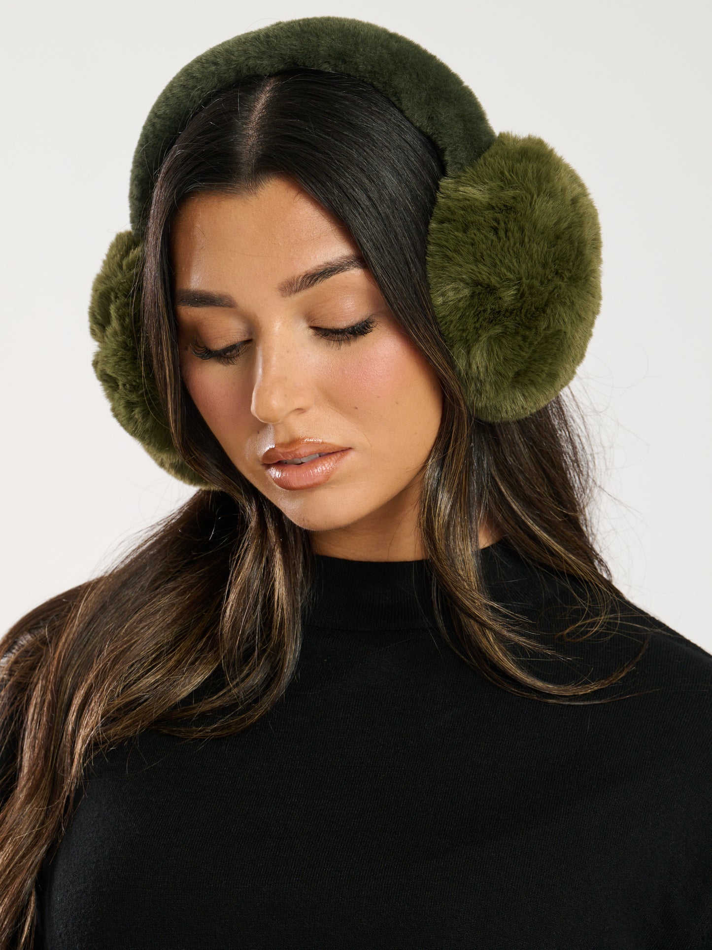 Khaki Faux Fur Earmuffs