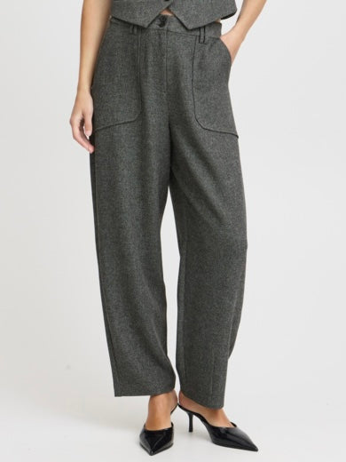 Melange Carrot Fit Trousers